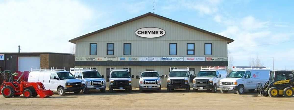 Cheyne's Plumbing and Heating building and fleet